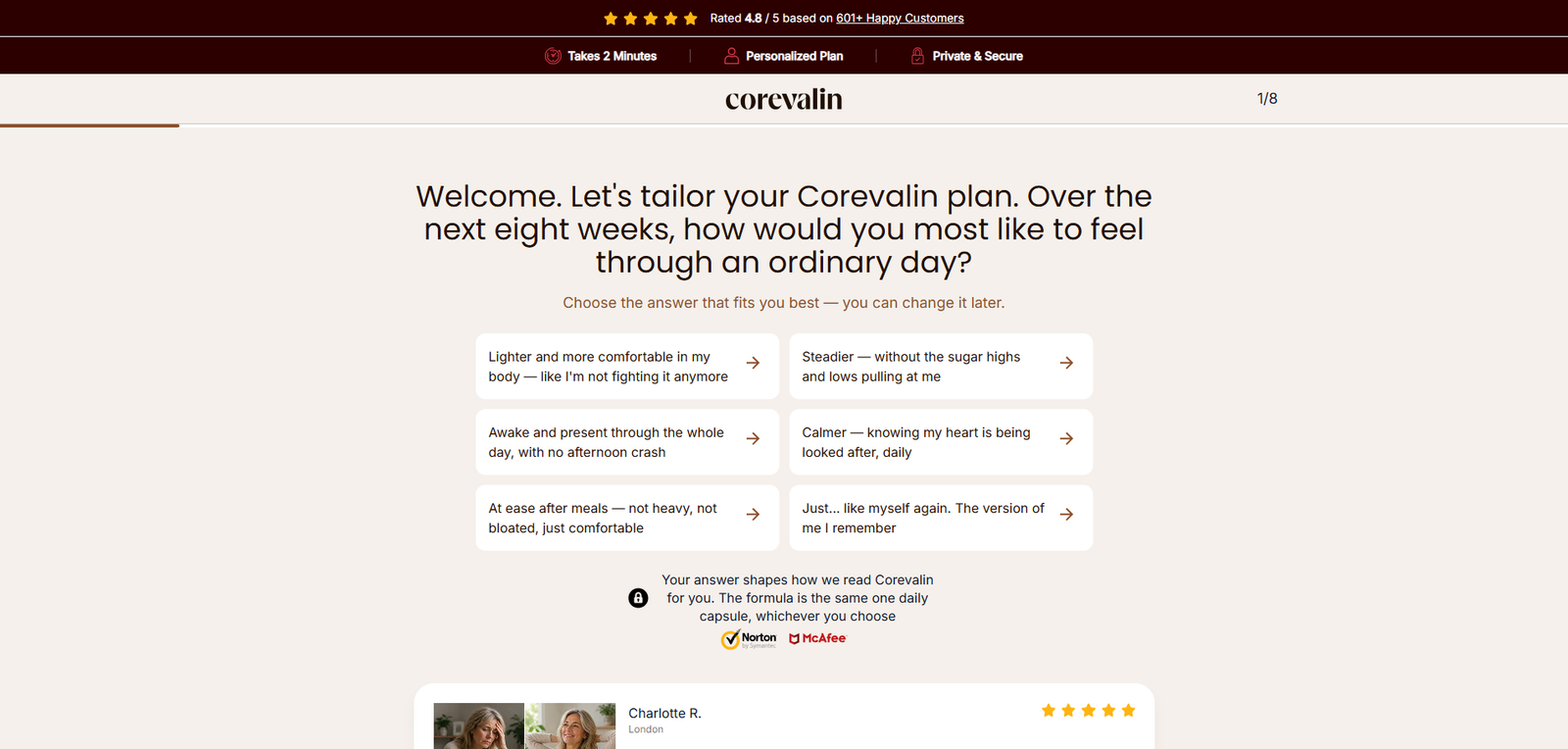 Corevalin – personalize your plan