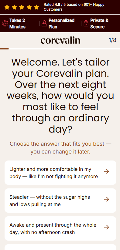 Corevalin – personalize your plan